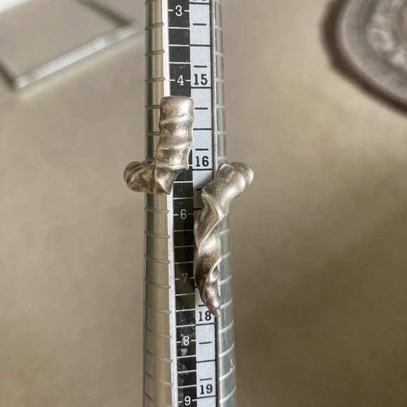 UNO de 50 Silver Ring Modernist Brutalist Goth Boho Size: 5.5-6 adjustable - Picture 3 of 5